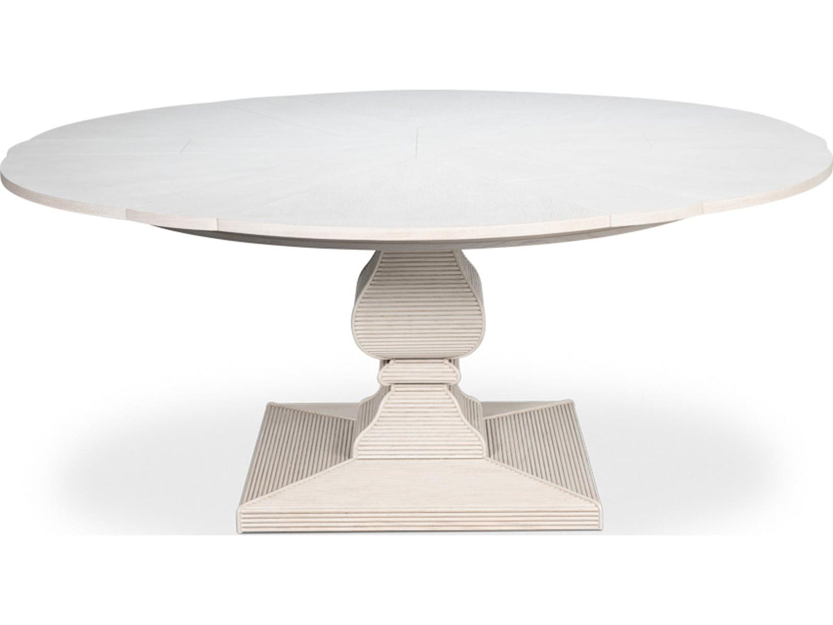 Kelso Jupe Round Wood Dining Table in Working White