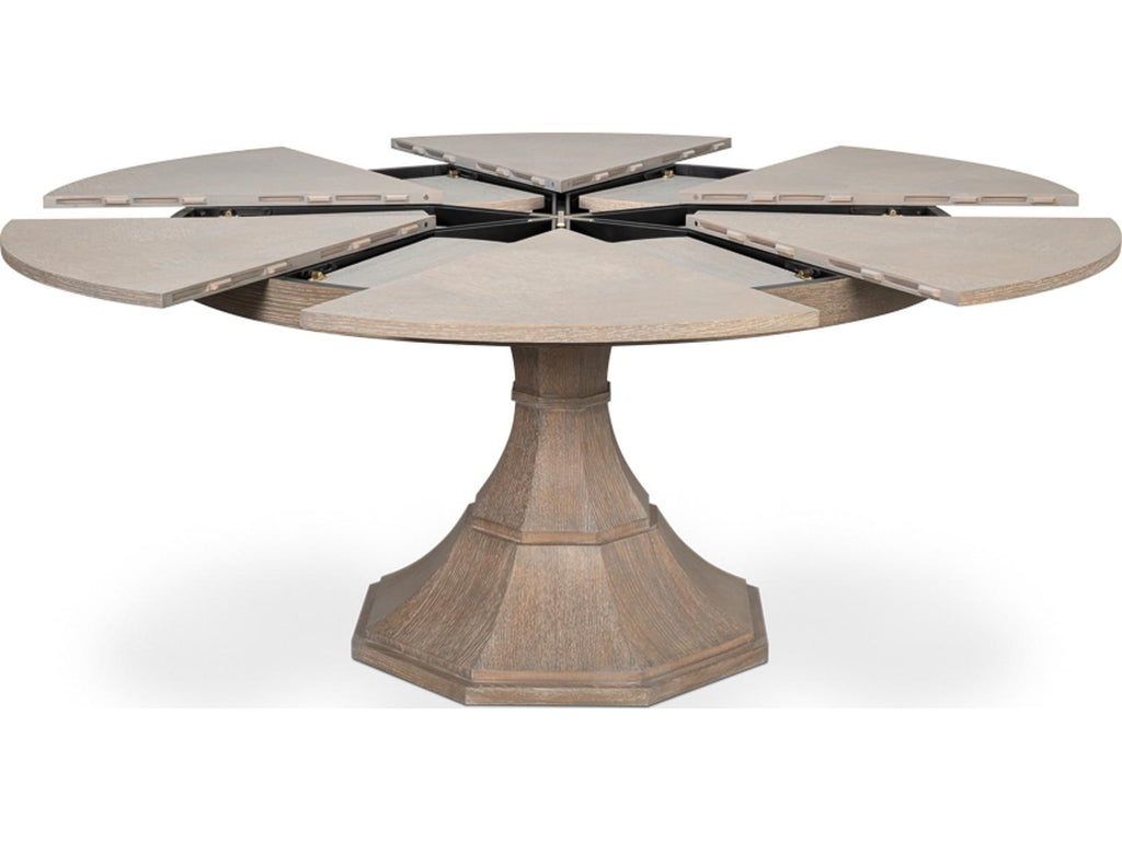 Giselle Round Extendable Dining Table in Moonskin