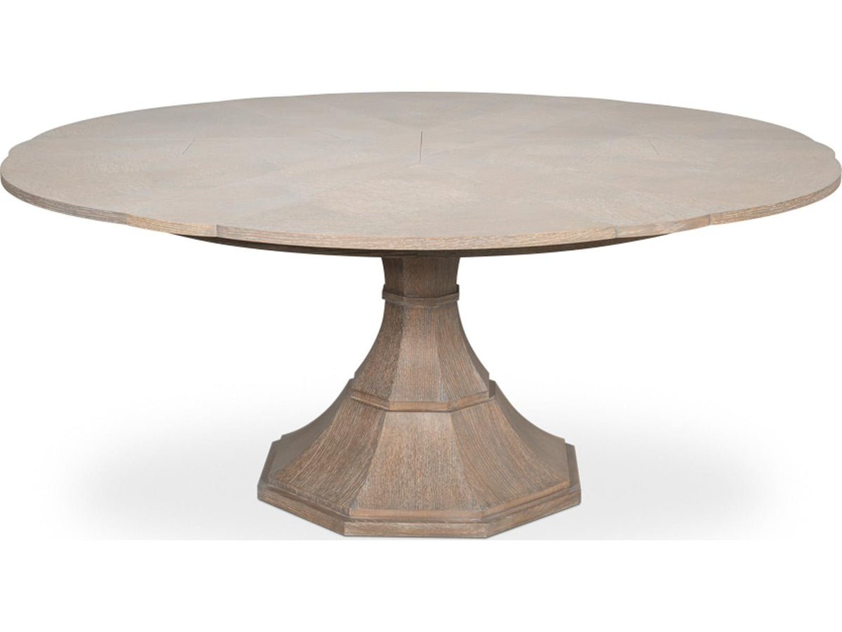 Giselle Round Extendable Dining Table in Moonskin