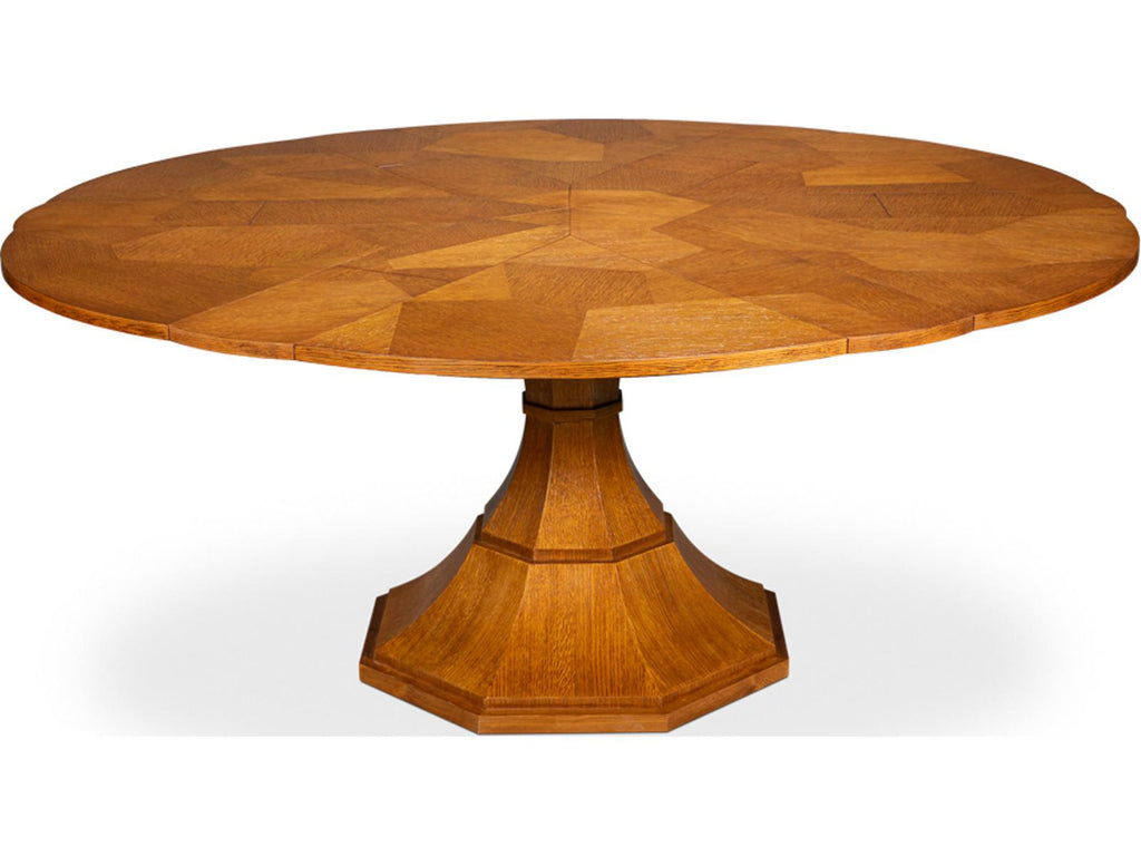 Giselle 55-Inch Round Jupe Extendable Dining Table in Tobacco Brown