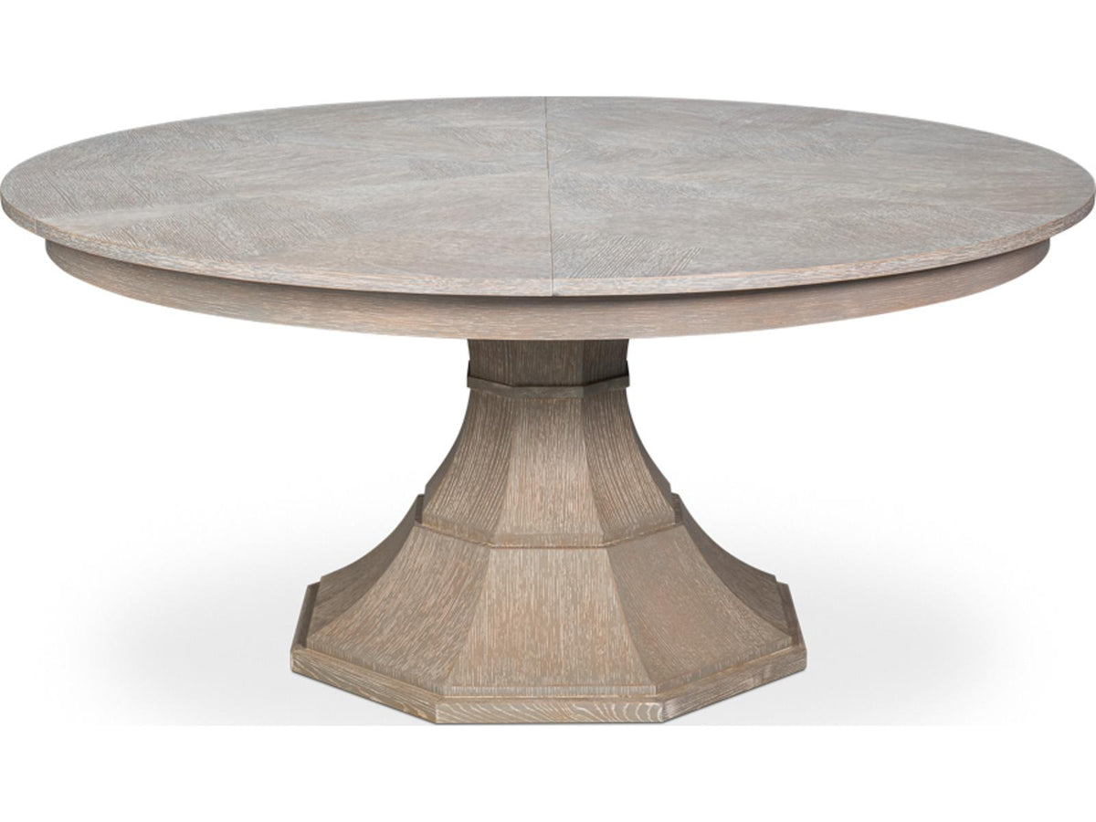 Giselle Round Jupe Extendable Dining Table in Moonskin