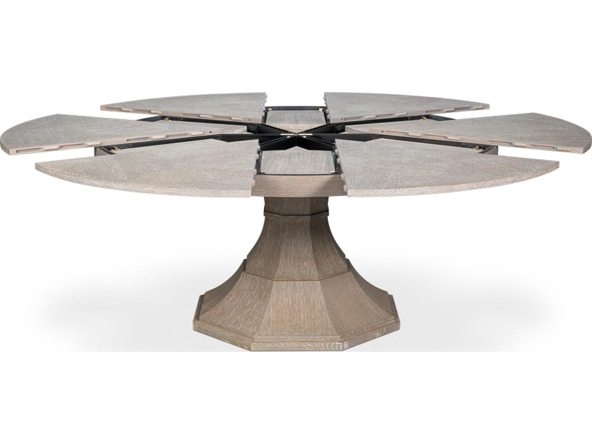 Giselle Round Jupe Extendable Dining Table in Moonskin