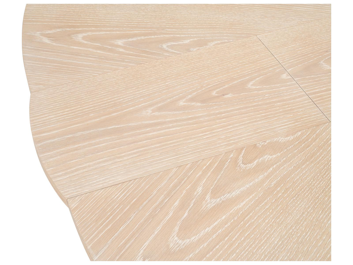 Jupe Round Extendable Dining Table in Bleached Oak