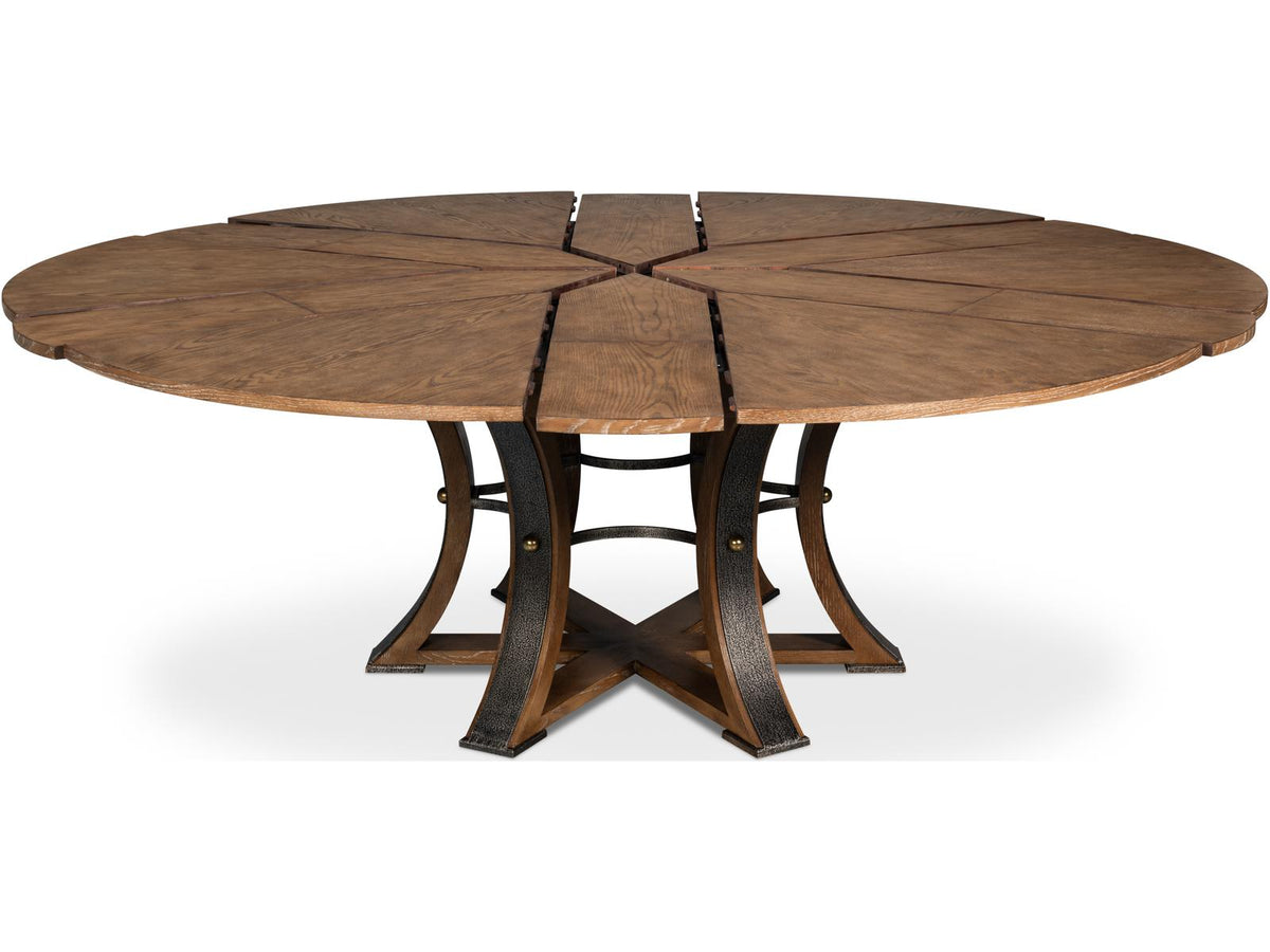 Tower Jupe Expandable Dining Table in Light Mink Finish