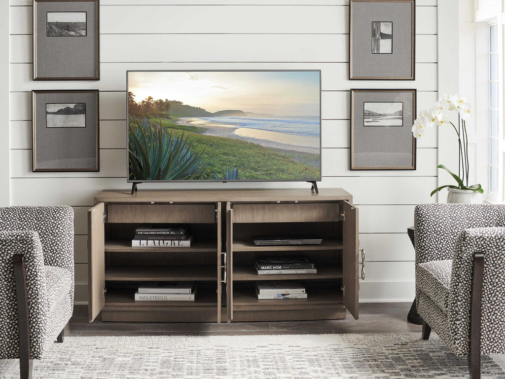 Studio Designs 62-Inch Ash Wood Media Console in Wire-Brushed Dove Gray