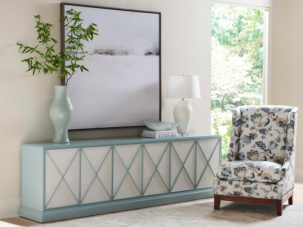 Studio Designs Rosalind Long Media Console Soft Pale Blue