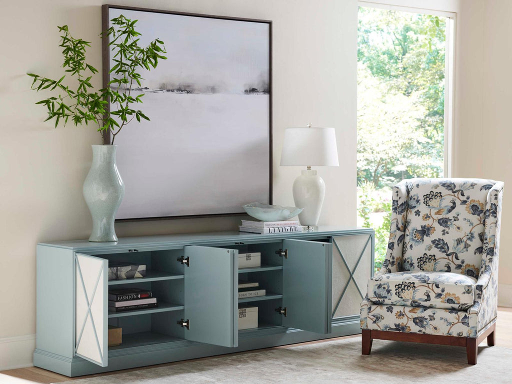 Studio Designs Rosalind Long Media Console Soft Pale Blue