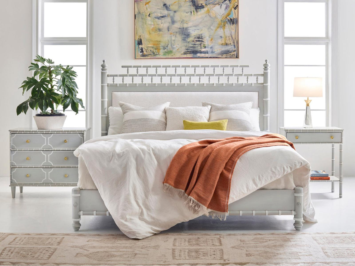 Greenwich 3-Drawer Nightstand in Truffle Gray with Brass Hardware
