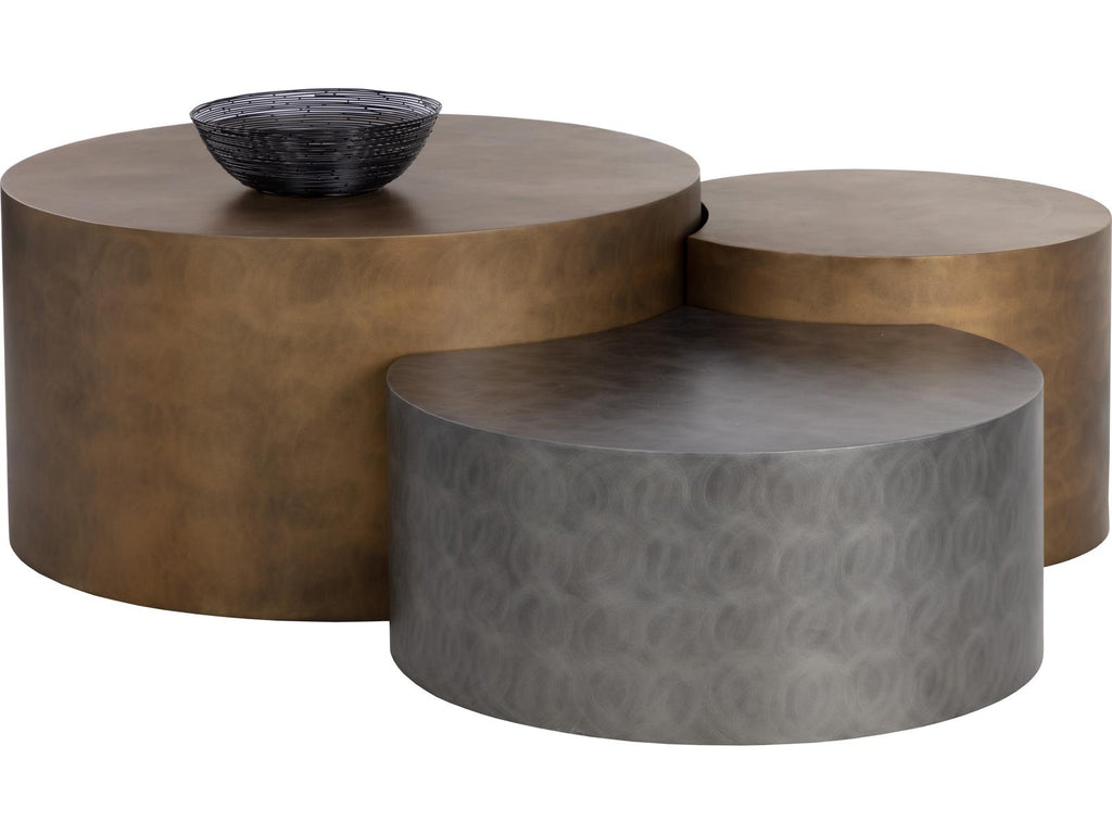 Neo Round Metal Antique Brass Coffee Table