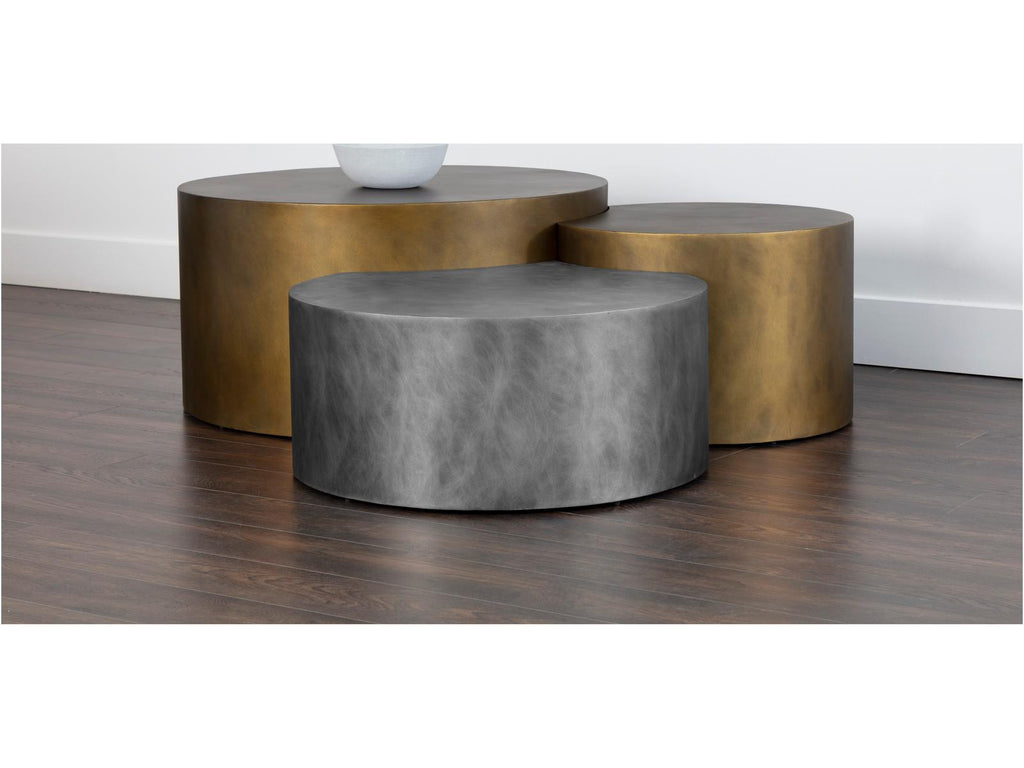 Neo Round Metal Antique Brass Coffee Table
