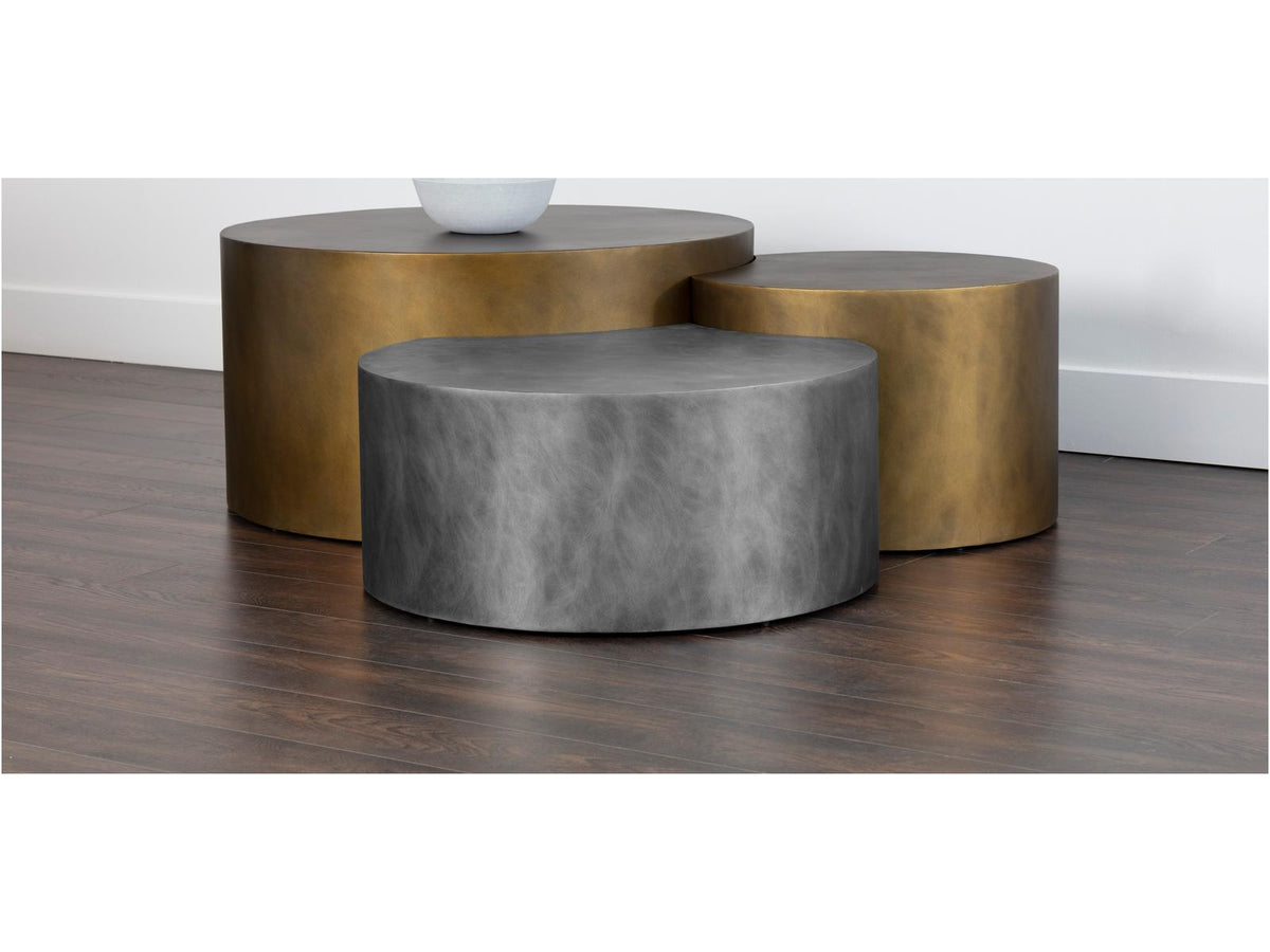 Neo Round Metal Antique Brass Coffee Table