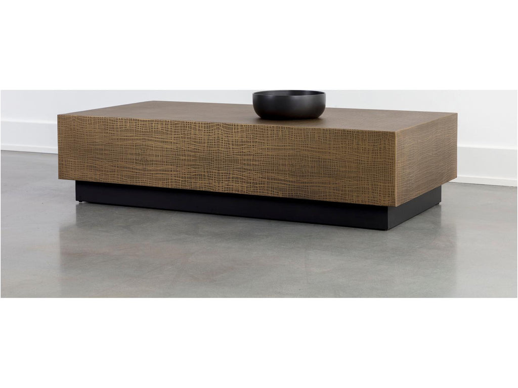 Albans Rectangular Coffee Table in Burnished Brass and Black