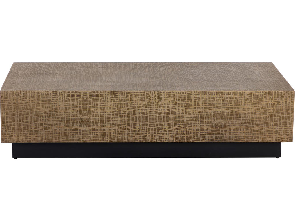 Albans Rectangular Coffee Table in Burnished Brass and Black
