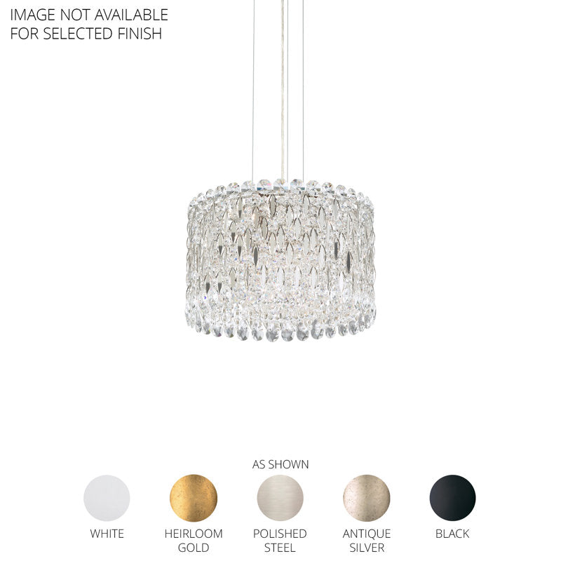 Sarella 8 Light 16in x 10in Pendant in Antique Silver with Clear Heritage Handcut Crystals