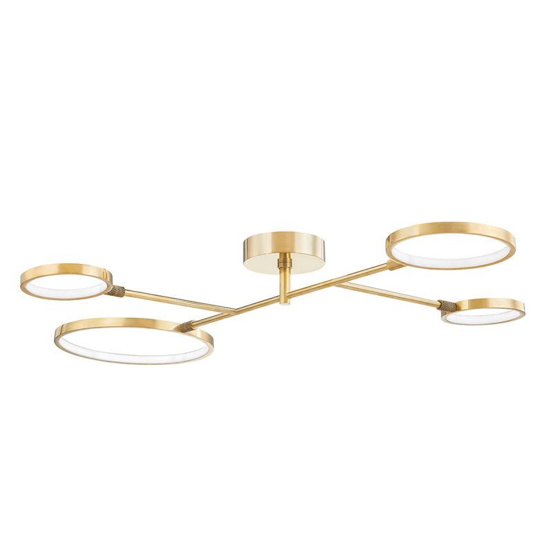 Saturn 4 - Light 43'' Unique/Statement Circle LED Semi Flush Mount