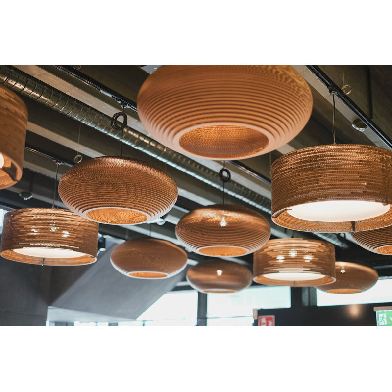 Scraplight Drum Recycled Cardboard Pendant Light