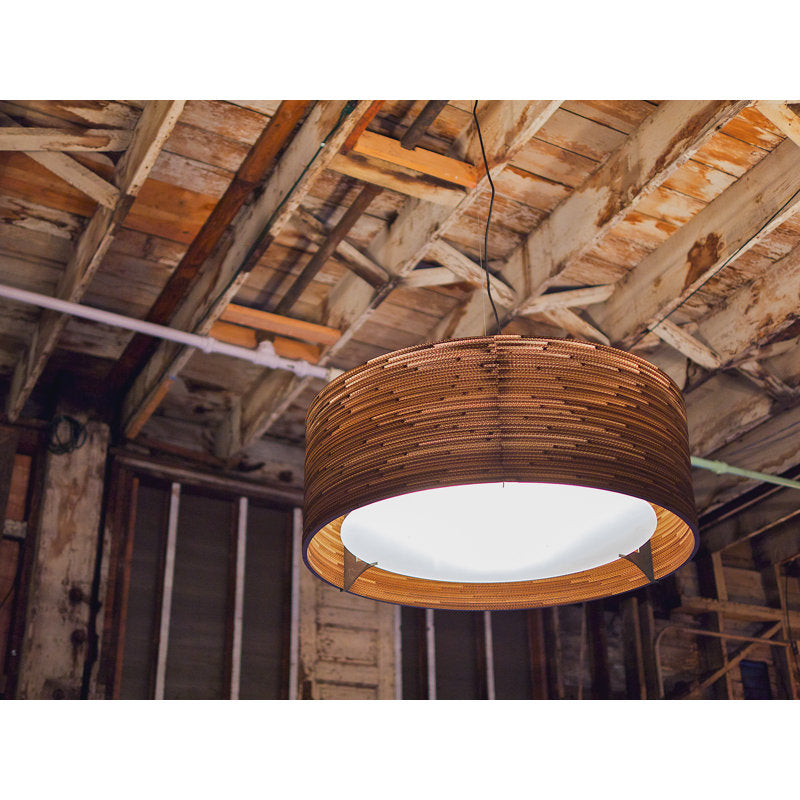 Scraplight Drum Recycled Cardboard Pendant Light