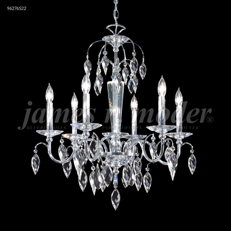 Sculptured Crystal Leaf 6 - Light Chandelier
