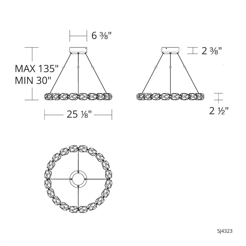Seduction 20 Light Crystal LED Pendant