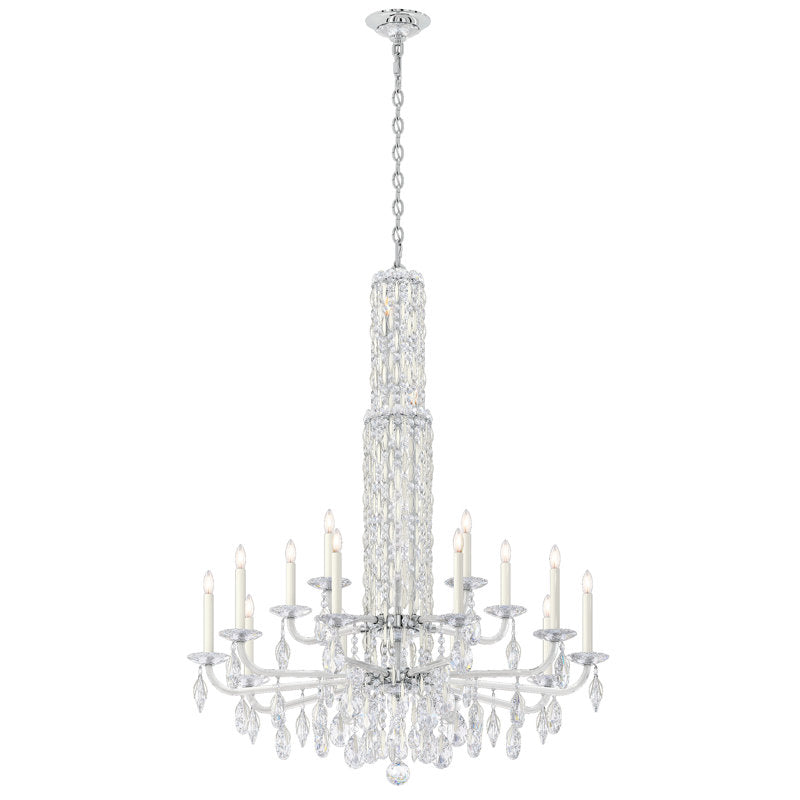 Siena 17 Light 40.5in x 50.5in Two-Tier Chandelier in Black with Clear Radiance Crystals