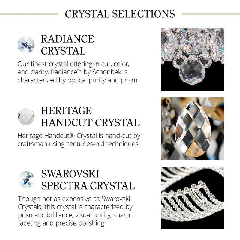 Siena 6 Light 24.5in x 23.5in Chandelier with Crystal Tusks in Polished Stainless Steel with Clear Radiance Crystals