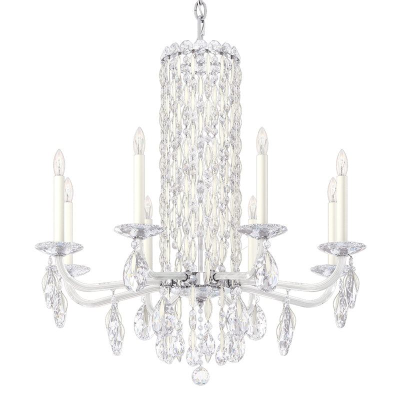 Siena 8 Light 30in x 31in Chandelier in Heirloom Gold with Clear Heritage Handcut Crystals