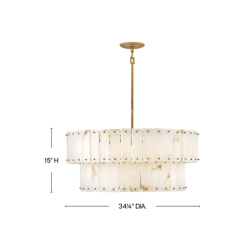 Simone 8 - Light Steel Dimmable Drum Chandelier