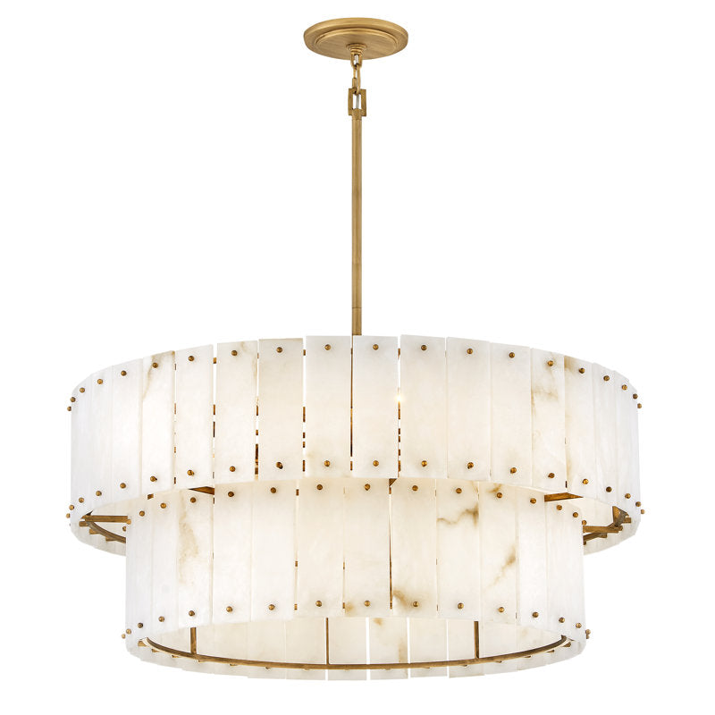 Simone 8 - Light Steel Dimmable Drum Chandelier