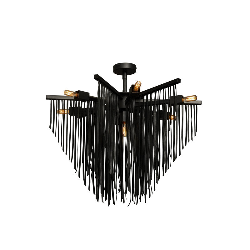 Small Leather Fringe Chandelier