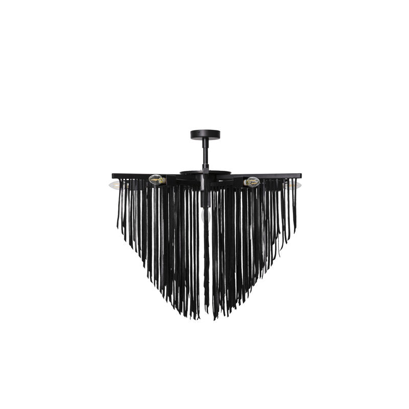 Small Leather Fringe Chandelier