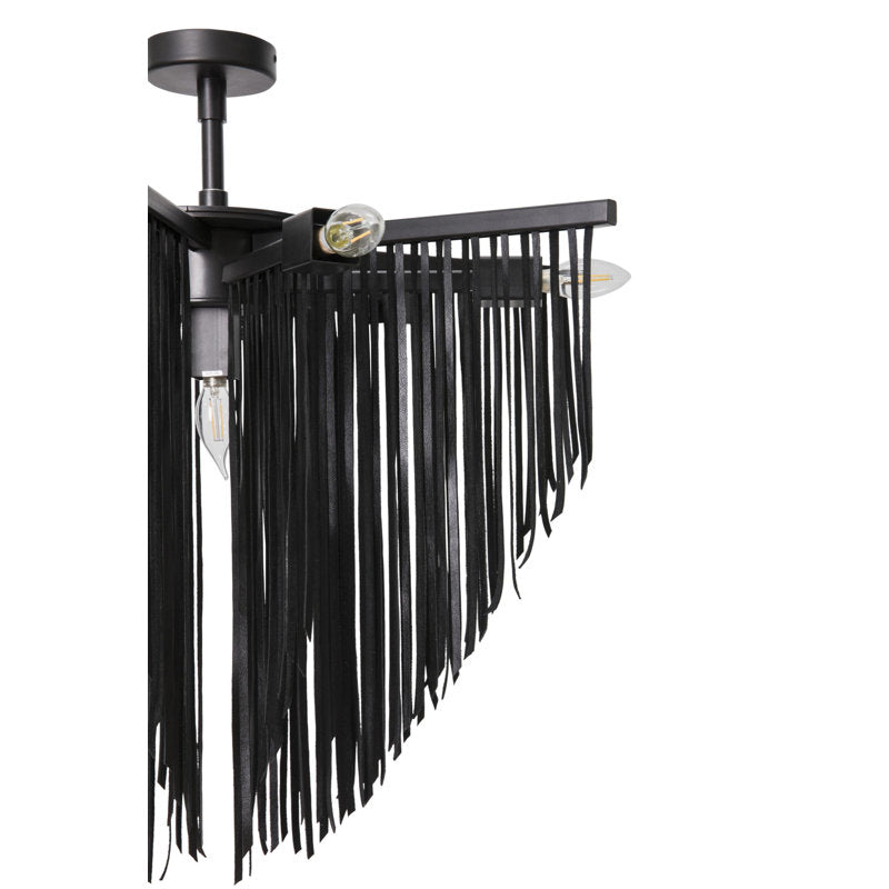 Small Leather Fringe Chandelier