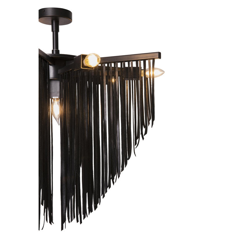 Small Leather Fringe Chandelier