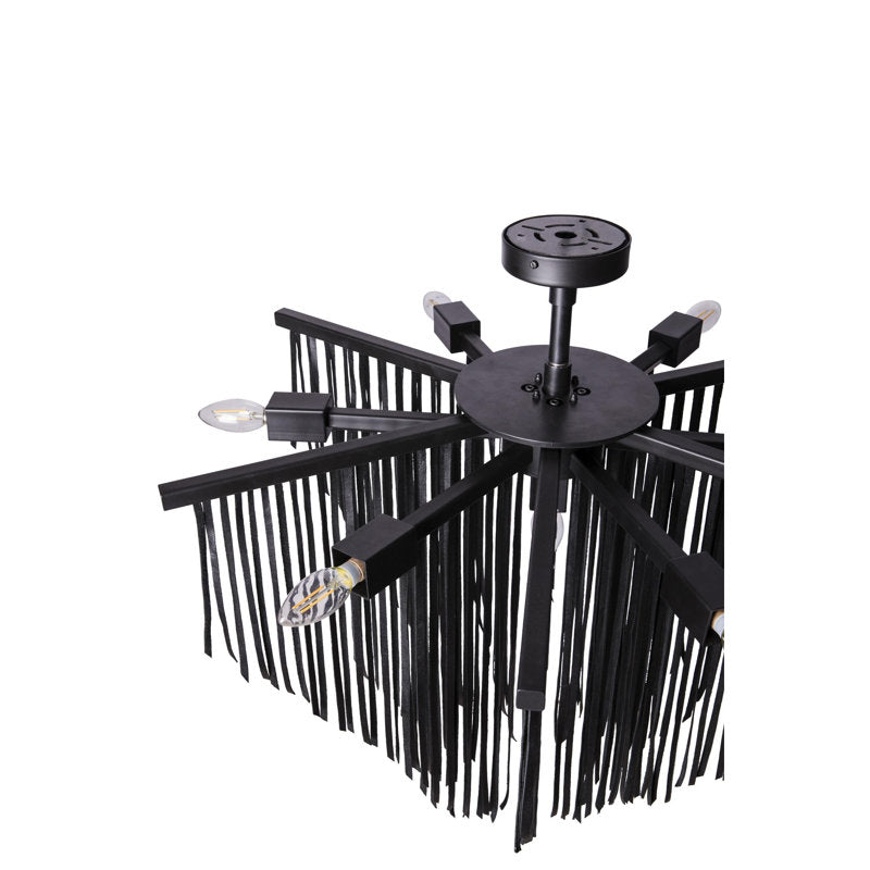 Small Leather Fringe Chandelier