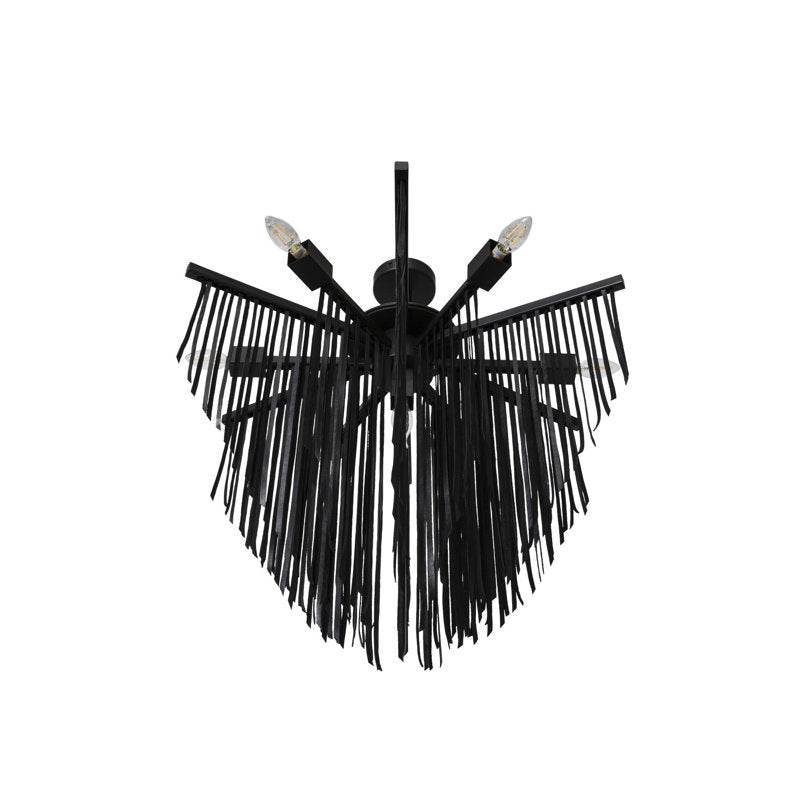 Small Leather Fringe Chandelier