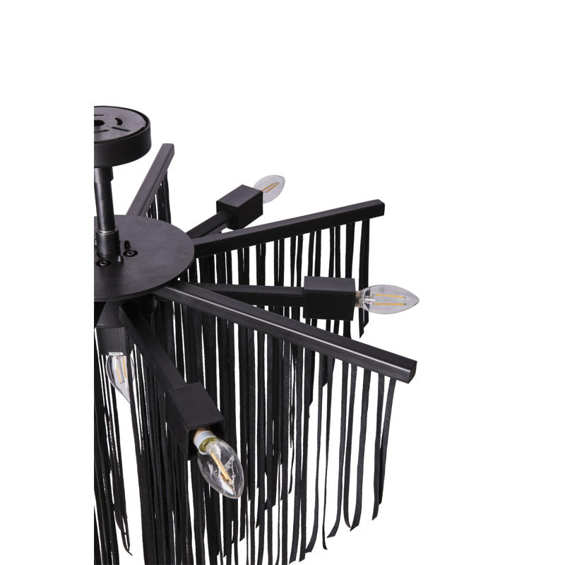Small Leather Fringe Chandelier