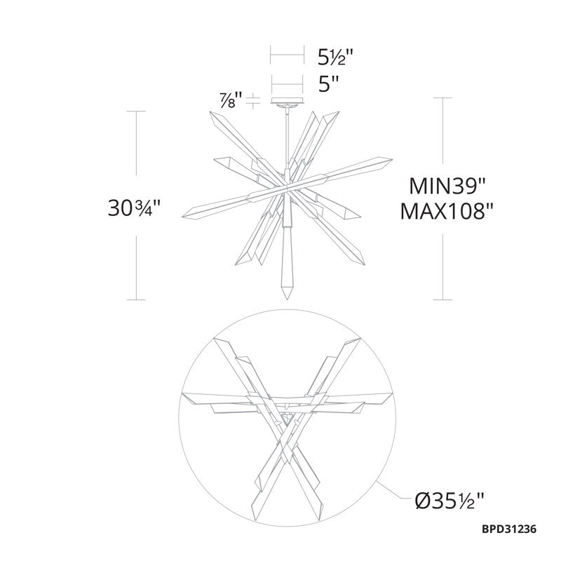 Solitude 1 - Light LED Chandelier