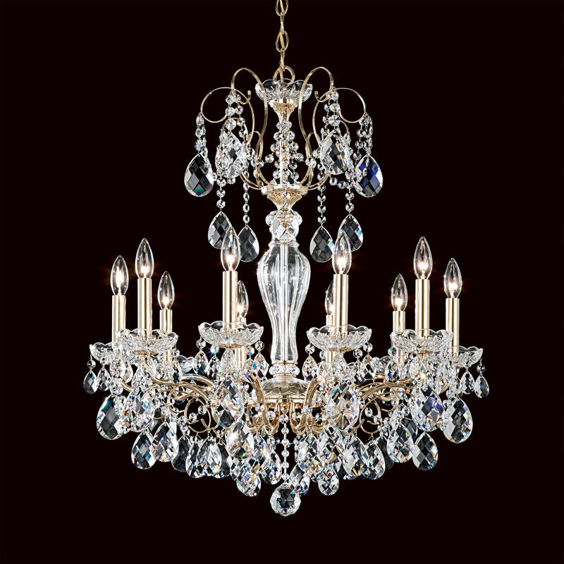 Sonatina 10 Light 25.5in x 29.5in Chandelier in French Gold with Clear Heritage Handcut Crystals