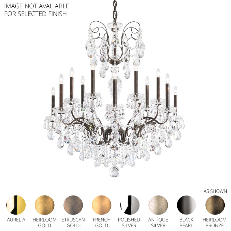 Sonatina 14 Light 35in x 39in Chandelier in Polished Gold with Clear Heritage Handcut Crystals