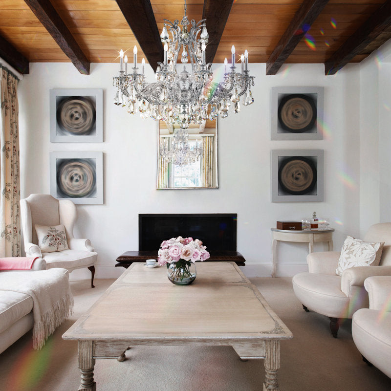 Sophia 12 Light 39in x 33in Chandelier in Heirloom Bronze with Clear Heritage Handcut Crystals