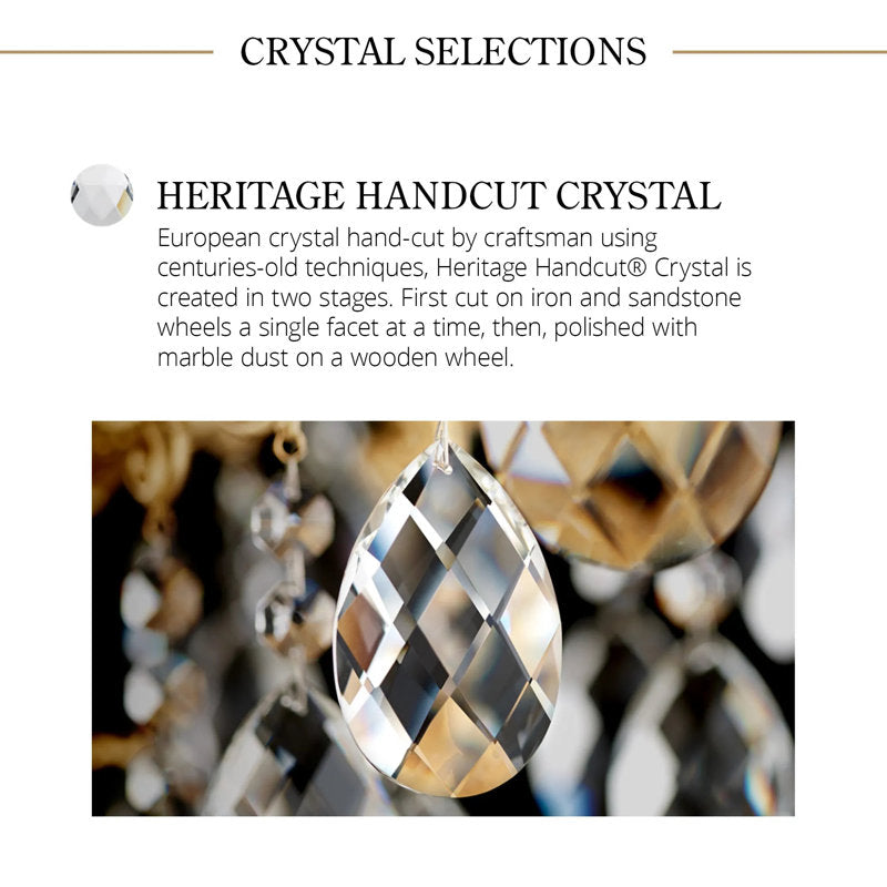 Sophia 35 Light 55in x 63in Chandelier in Parchment Gold with Clear Heritage Handcut Crystals