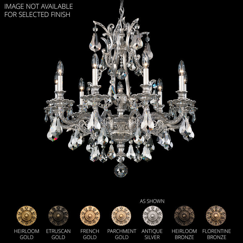 Sophia 9 Light 28in x 30in Chandelier in Parchment Gold with Clear Heritage Handcut Crystals