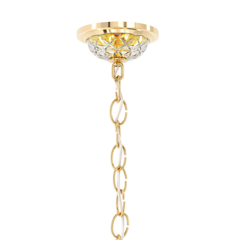 Sterling 12 Light 29in x 30in Two-Tier Chandelier in Gold with Clear Heritage Handcut Crystals