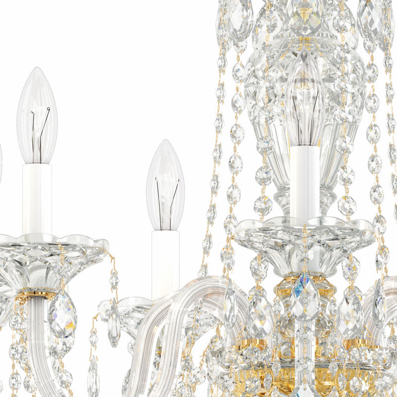 Sterling 7 Light 25in x 26in Chandelier in Silver with Clear Heritage Handcut Crystals