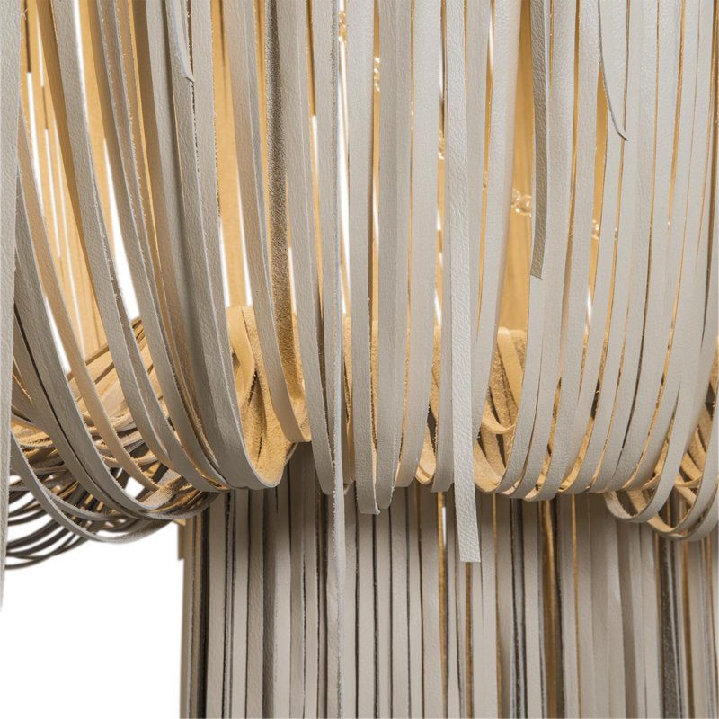 Stretch Oval Leather Fringe Chandelier