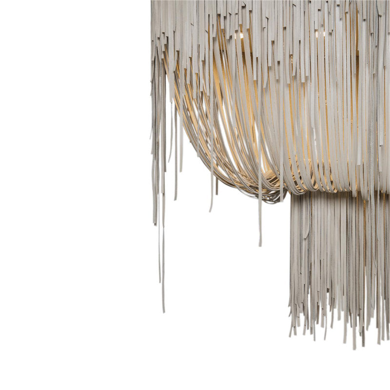 Stretch Oval Leather Fringe Chandelier