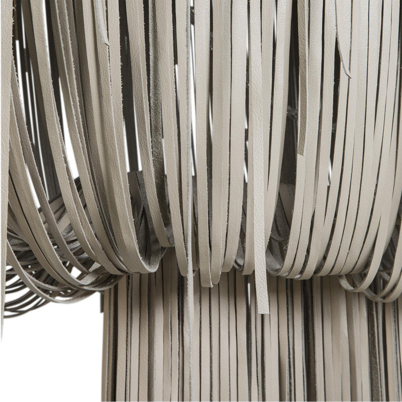 Stretch Oval Leather Fringe Chandelier
