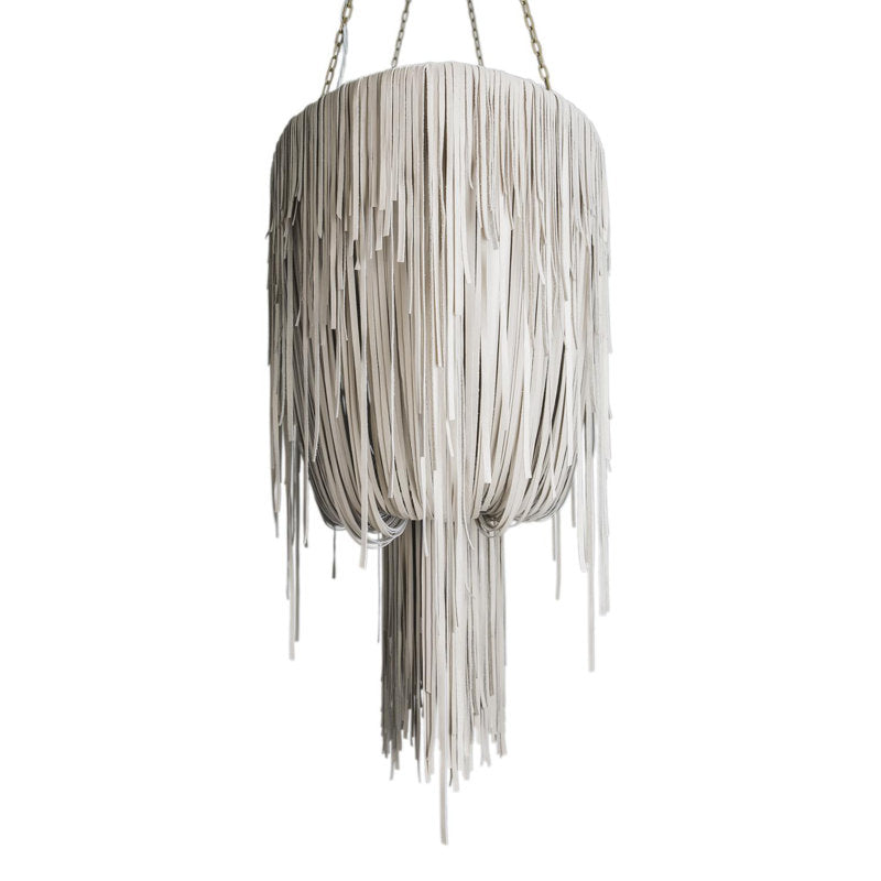 Stretch Oval Leather Fringe Chandelier