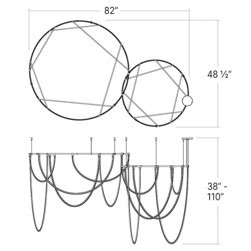 Suspenders庐 12 - Light LED Chandelier