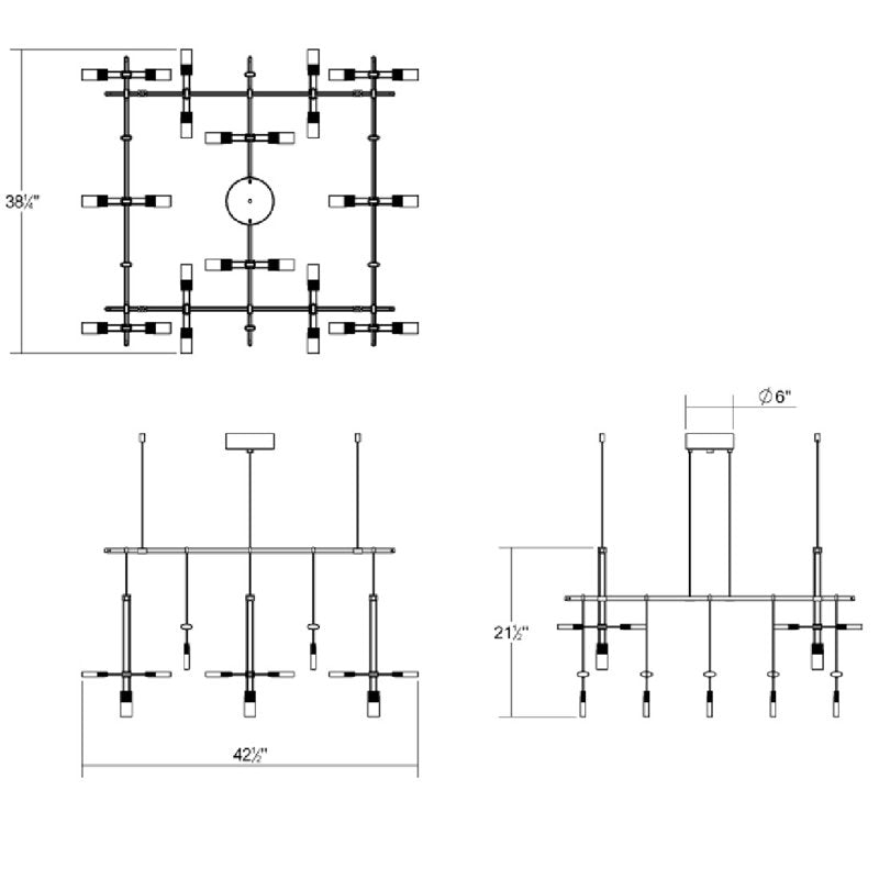 Suspenders庐 19 - Light LED Chandelier