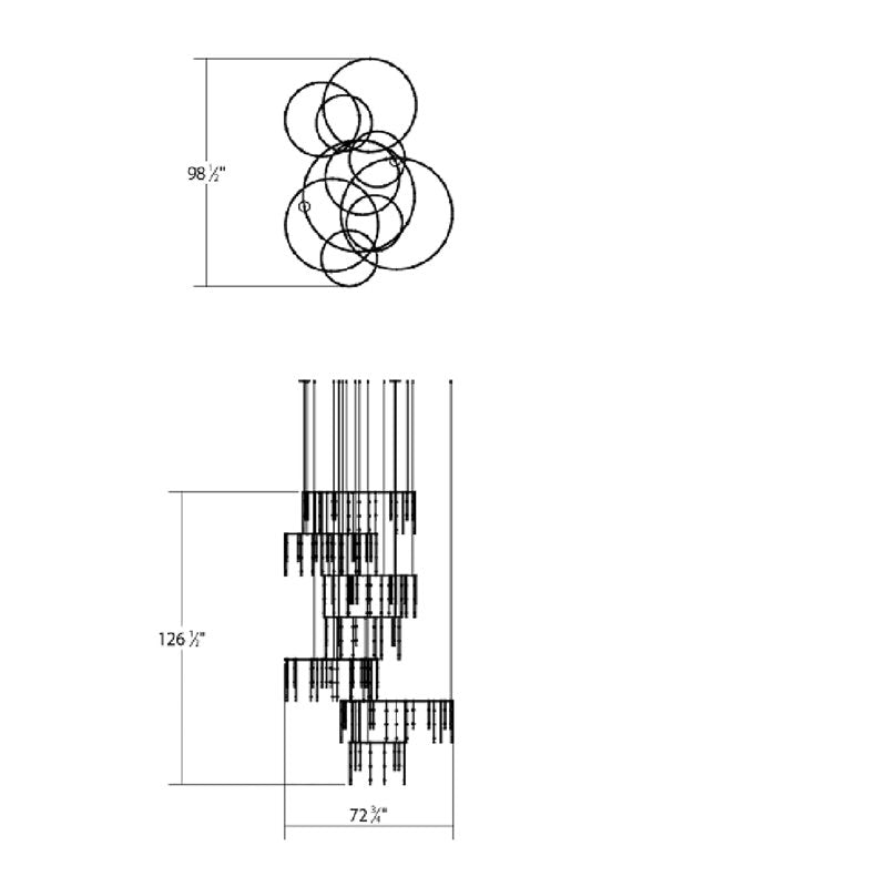 Suspenders庐 300 - Light LED Chandelier